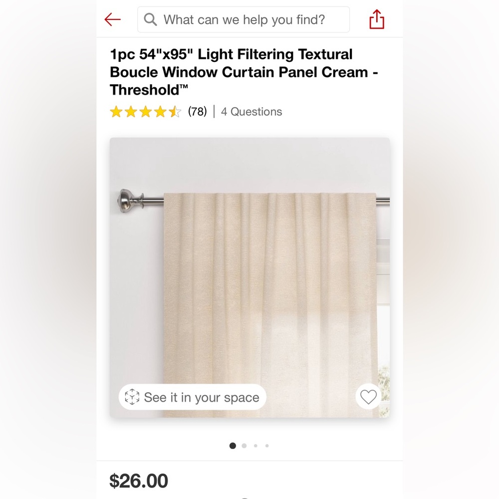 Threshold curtains pair boucle off white